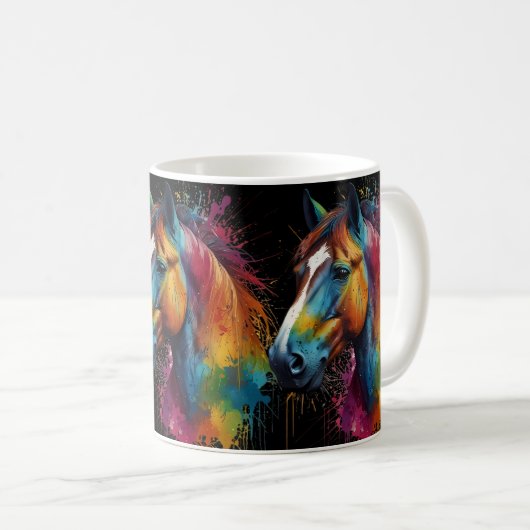 Pferdedesign Kaffeetasse (VorderseiteRechts)