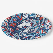 Pferdedesign Pappteller (Schrägansicht)