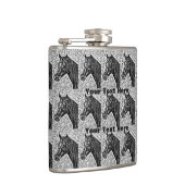 Pferdedesign Schwarzweißbild eines Pferdes Flachmann (Rechts)