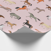Pferdedruckmuster, Frauen & Mädchen Kind, Cowgirl Geschenkpapier (Ecke)