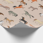Pferdedruckmuster, Jungen Mädchen & Kinder, Pferde Geschenkpapier (Ecke)