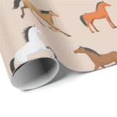 Pferdedruckmuster, Jungen Mädchen & Kinder, Pferde Geschenkpapier (Rolleneckpunkt)