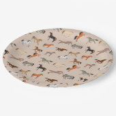 Pferdedruckmuster, Jungen Mädchen & Kinder, Pferde Pappteller (Schrägansicht)