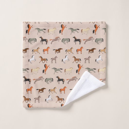 Pferdedruckmuster, Jungen Mädchen & Kinder, Pferde Waschlappen (Waschlappen)