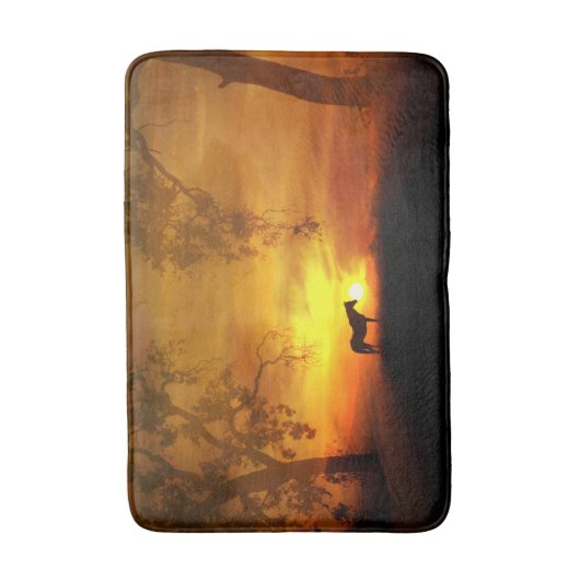 Pferdeeiche Bäume Sonnenaufgang Bathmat Badematte (Vorderseite Vertikal)