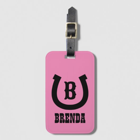 Pferdeeisenpferd-Logo Gepäckanhänger (Vorderseite Vertikal)