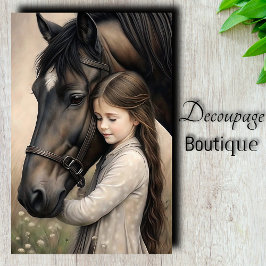 Pferdeembrace Decoupage Seidenpapier