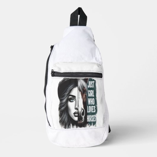 Pferdeembrace in künstlerischer Fusion Crossbody Bag (Vorderseite)