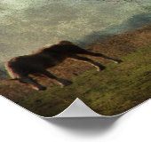 Pferdeentwurf auf dem Feld Poster (Ecke)