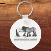 Pferdeentwurf im Stift: Bibelverse über LIEBE Schlüsselanhänger (Vorderseite)