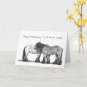 Pferdeentwurf im Stift: Jubiläumskarte Karte (Gelbe Blume)