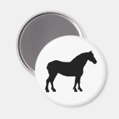 Pferdeentwurf (schwarz) magnet (Vorderseite/Rückseite)