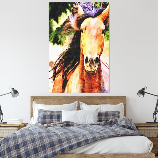 *~* PferdeEquine AR22 Black Mane Art Canvas Print Leinwanddruck (Insitu (Schlafzimmer))