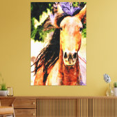 *~* PferdeEquine AR22 Black Mane Art Canvas Print Leinwanddruck (Insitu (Wohnzimmer))