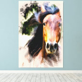 *~* PferdeEquine AR22 Black Mane Wall Canvas Print Leinwanddruck (Insitu (Holzboden))