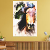 *~* PferdeEquine AR22 Black Mane Wall Canvas Print Leinwanddruck (Insitu (Wohnzimmer))