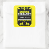 PferdeEquine-Therapeutin Quadratischer Aufkleber (Tasche)