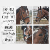 Pferdeerinnern Pferdezucht-FotoCollage halten Fleecedecke (Vorderseite (Horizontal))