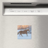 Pferdefahrt im Winter auf der Hideout Ranch Magnet (In Situ (Geschirrspüler))