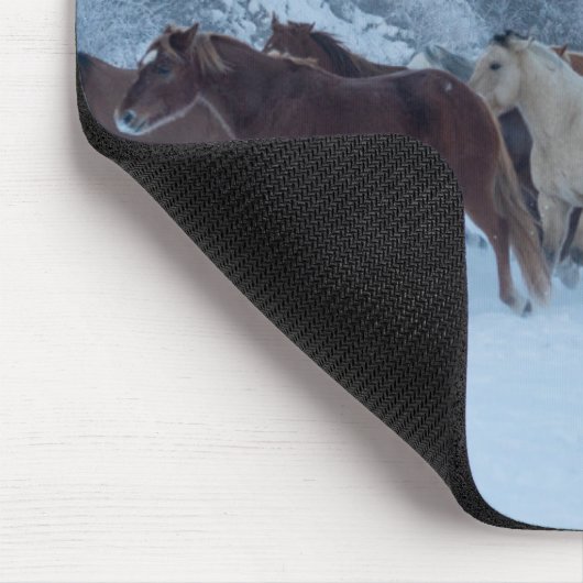 Pferdefahrt im Winter auf der Hideout Ranch Mousepad (Ecke)