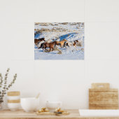 Pferdefahrt im Winter auf der Hideout Ranch Poster (Küche)
