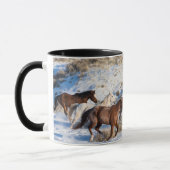 Pferdefahrt im Winter auf der Hideout Ranch Tasse (Links)