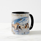 Pferdefahrt im Winter auf der Hideout Ranch Tasse (VorderseiteRechts)