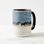 Pferdefahrt im Winter auf der Hideout Ranch Tasse (VorderseiteRechts)