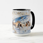 Pferdefahrt im Winter auf der Hideout Ranch Tasse (VorderseiteRechts)