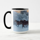 Pferdefahrt im Winter auf der Hideout Ranch Tasse (Links)