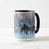 Pferdefahrt im Winter auf der Hideout Ranch Tasse (VorderseiteRechts)