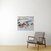 Pferdefahrt im Winter auf der Hideout Ranch Wandteppich (Beispiel (Horizontal))