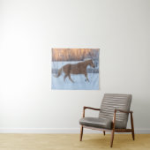 Pferdefahrt im Winter auf der Hideout Ranch Wandteppich (Beispiel (Horizontal))