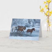 Pferdefahrt im Winter Karte (Gelbe Blume)