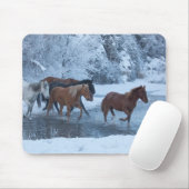 Pferdefahrt im Winter Mousepad (Mit Mouse)