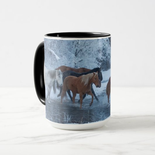 Pferdefahrt im Winter Tasse (Vorderseite Links)