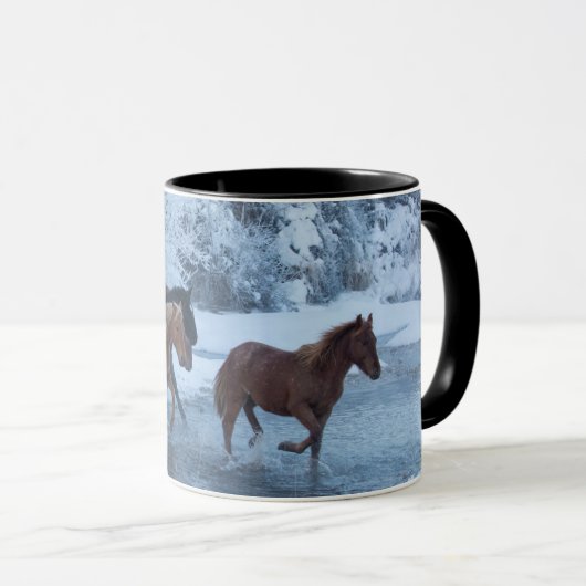 Pferdefahrt im Winter Tasse (VorderseiteRechts)