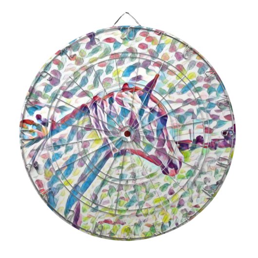Pferdefarben, Dartboard mit Darts Dartscheibe (vorne)