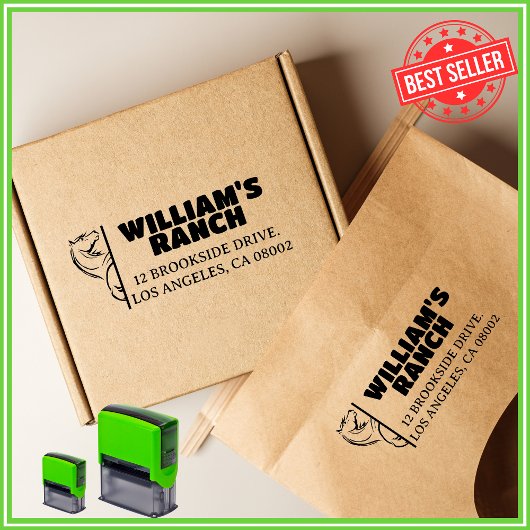 Pferdefarm Einzigartige Rücksendeadresse für Famil Permastempel