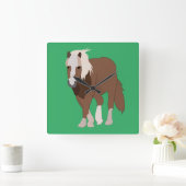 Pferdefarm Quadratische Wanduhr (Zuhause)