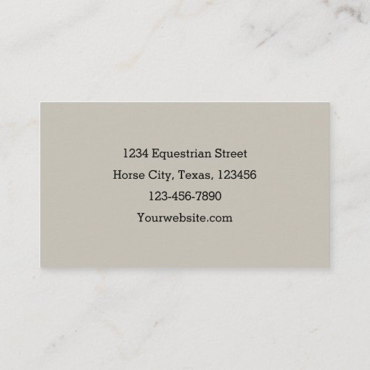 Pferdefeld rustikal visitenkarte (Rückseite)