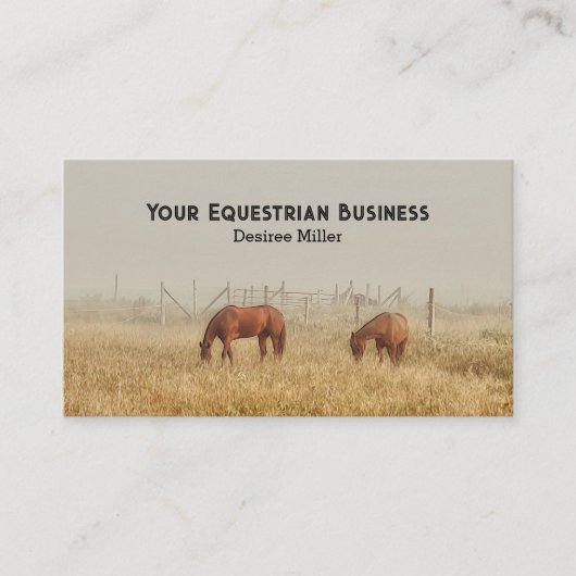 Pferdefeld rustikal visitenkarte (Vorderseite)
