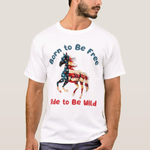 Pferdeflagge Amerika T-Shirt