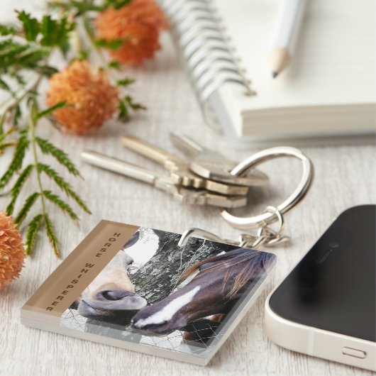 Pferdeflüster Zwei Pferde Küssen Schlüsselanhänger (Vorderseite rechts)