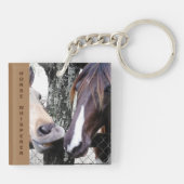 Pferdeflüster Zwei Pferde Küssen Schlüsselanhänger (Rückseite)