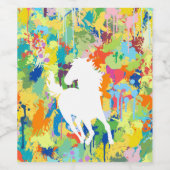 Pferdeform farbenfroher Splash Weinetikett (Einzelnes Label)