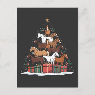 Pferdeförmiger Weihnachtsbaum Equine Weihnachten  Einladungspostkarte
