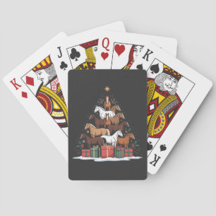 Pferdeförmiger Weihnachtsbaum Equine Weihnachten Spielkarten