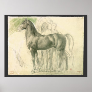 Pferdeforschung durch Edgar Degas, Vintage Kunst Poster