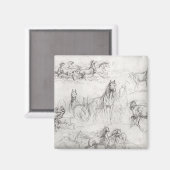 Pferdeforschung Magnet (Vorderseite/Rückseite)